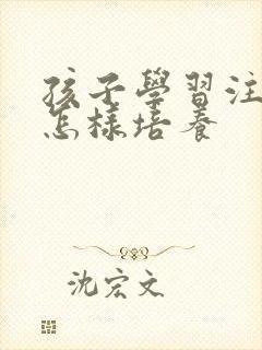 孩子学习注意力怎样培养