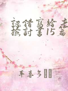 认错写给老婆的检讨书15篇