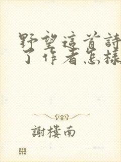 野望这首诗抒发了作者怎样的思想感情