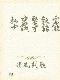 私密紧致需要多少钱才能做