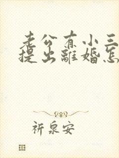 老公有小三了还提出离婚怎么办