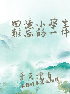 回忆小学生活最难忘的一件事的作文