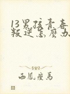 13男孩青春期叛逆怎么办