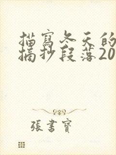 描写冬天的优美摘抄段落200字