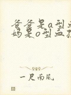 爸爸是a型血妈妈是o型血孩子是什么血型