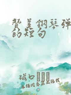 赞美钢琴弹的好的短句