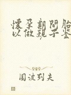 怀孕期间胎儿可以做亲子鉴定吗