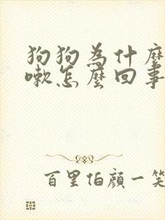 狗狗为什么老咳嗽怎么回事