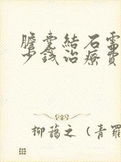 胆囊结石需要多少钱治疗费用