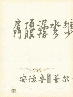 房顶漏水维修上门服务多少钱