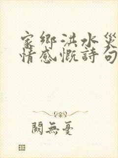 家乡洪水灾的心情感慨诗句