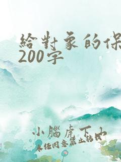给对象的保证书200字