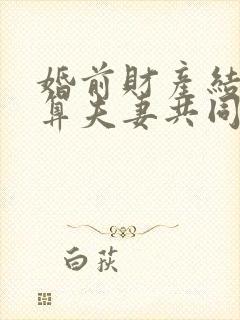 婚前财产结婚后算夫妻共同财产吗