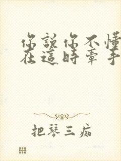 你说你不懂为何在这时牵手是什么歌