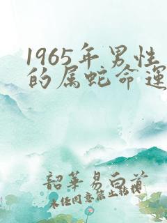 1965年男性的属蛇命运如何