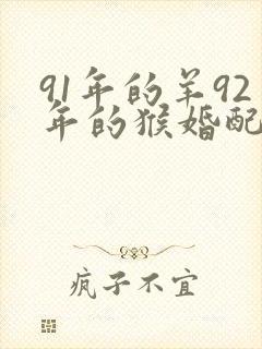 91年的羊92年的猴婚配好吗