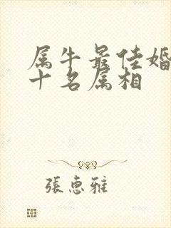 属牛最佳婚配前十名属相