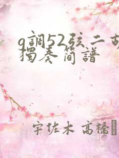 g调52弦二胡独奏简谱