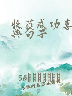 收获成功喜悦经典句子