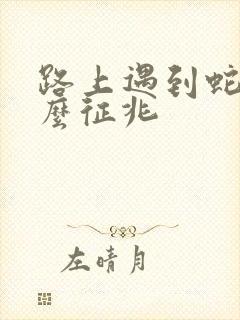 路上遇到蛇是什么征兆