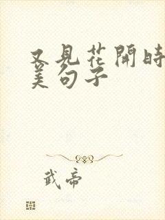 又见花开时的唯美句子