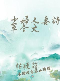 少妇人妻诗雨小军全文