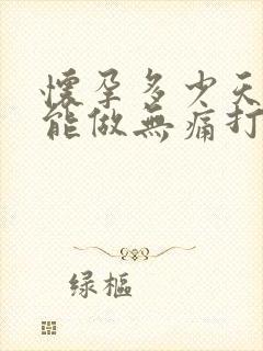 怀孕多少天可以能做无痛打掉孩子