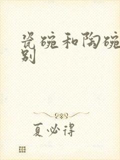 瓷碗和陶碗的区别