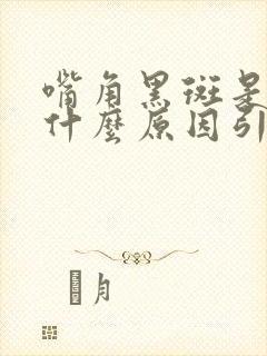 嘴角黑斑是因为什么原因引起的