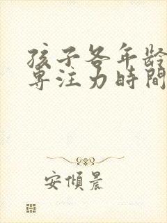 孩子各年龄段的专注力时间表