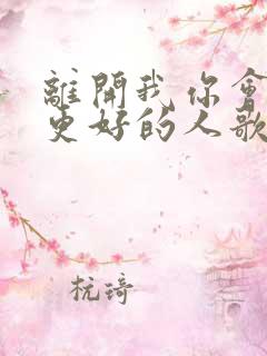 离开我你会遇到更好的人歌名叫什么