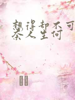 想得却不可得你奈人生何