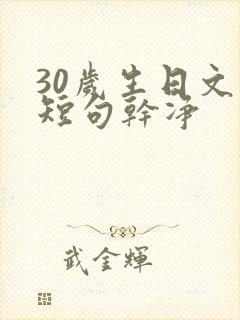 30岁生日文案短句干净