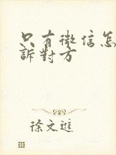 只有微信怎么起诉对方