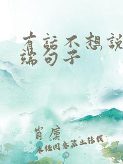 有话不想说的高端句子