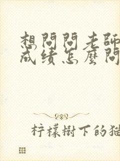 想问问老师孩子成绩怎么问