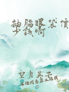 抽脂眼袋价格多少钱啊