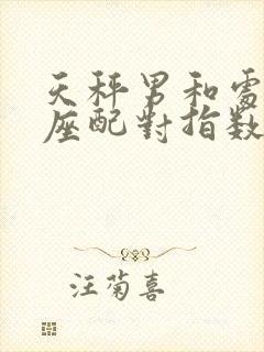 天秤男和处女女座配对指数