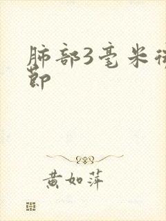 肺部3毫米微结节