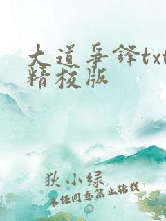 大道争锋txt精校版