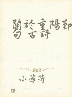 关于重阳节的诗句 古诗