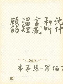 顾温言和沈佳芮的短剧叫什么