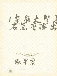 1厘米大肾长结石怎么排出来