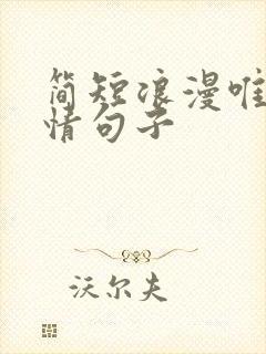 简短浪漫唯美爱情句子