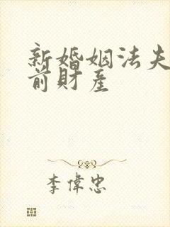 新婚姻法夫妻婚前财产