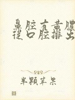 鼻腔有黄脓鼻涕从口腔排出