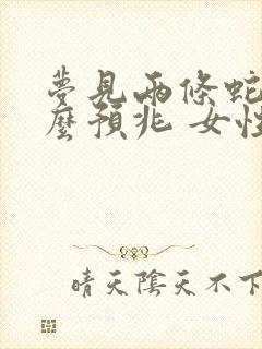 梦见两条蛇是什么预兆 女性已婚