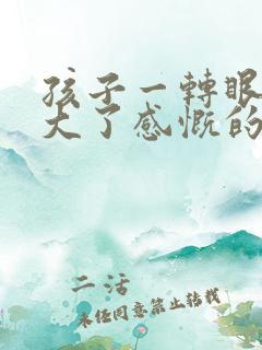 孩子一转眼就长大了感慨的句子