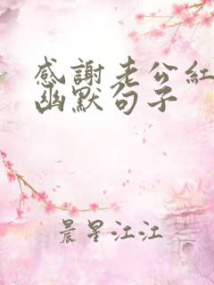 感谢老公红包的幽默句子