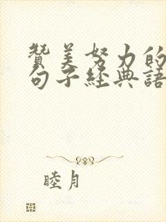 赞美努力的人的句子经典语录